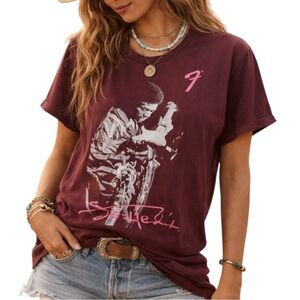 Fender Burgundy Jimi Hendrix Graphic Music Cotton T-shirt Large